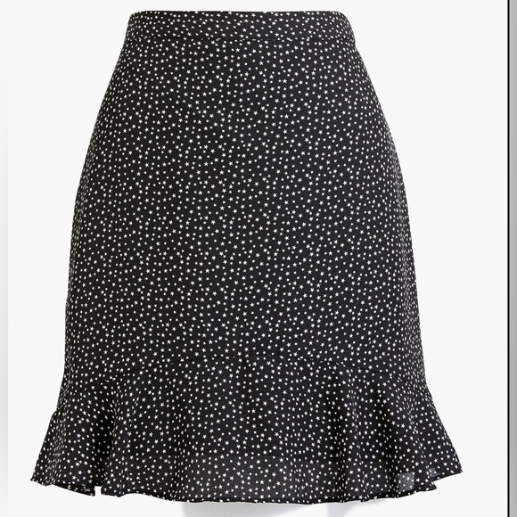J. Crew Dresses & Skirts - J. Crew Printed Star Black & White Ruffled Mini Skirt